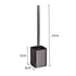 Toiletborstel | Staand op de grond | Gunmmetal | Grijs | Zwart | Wit