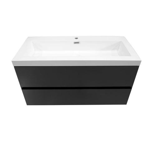 Badkamermeubel mat zwart 100 x 60 WoonTill solid resin