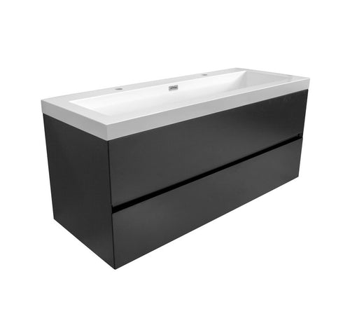 Badkamermeubel mat zwart 120 x 60 WoonTill solid resin