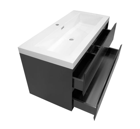 Badkamermeubel mat zwart 100 x 60 WoonTill solid resin