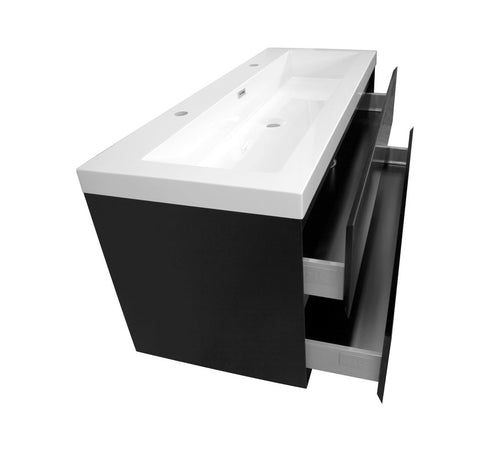 Badkamermeubel mat zwart 120 x 60 WoonTill solid resin