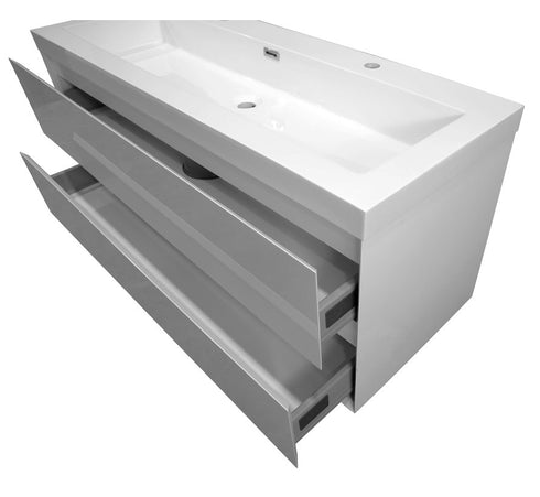 Badkamermeubel hoogglans wit 120 x 60 WoonTill solid resin