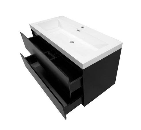 Badkamermeubel mat zwart 100 x 60 WoonTill solid resin