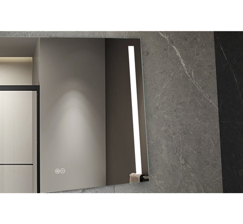 Spiegel Rechthoekig 60 x 100 cm frameloos, inbouw led verlichting en anti-condens