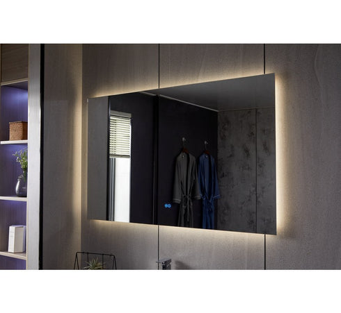 Spiegel Rechthoekig frameloos met led, anti-condens 60 x 120 cm