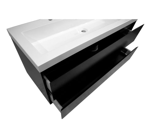 Badkamermeubel mat zwart 120 x 60 WoonTill solid resin