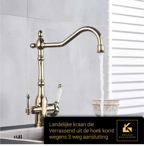 Landelijke stijl keukenkraan | 3 weg kraan | Gefilterd water of close in boiler | van Alexanders