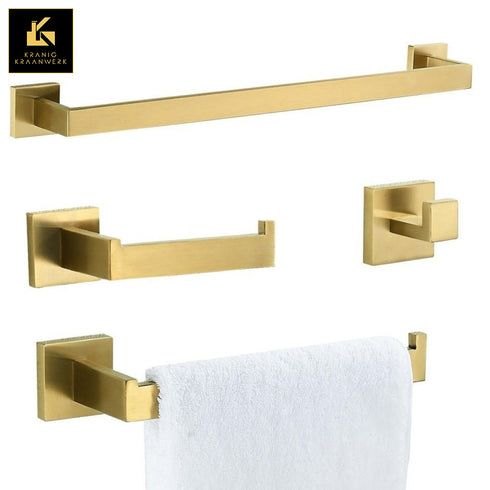 Inrichting I Sanitaire ruimte I Design houders en haken I Lijn 1 Geborsteld Goud