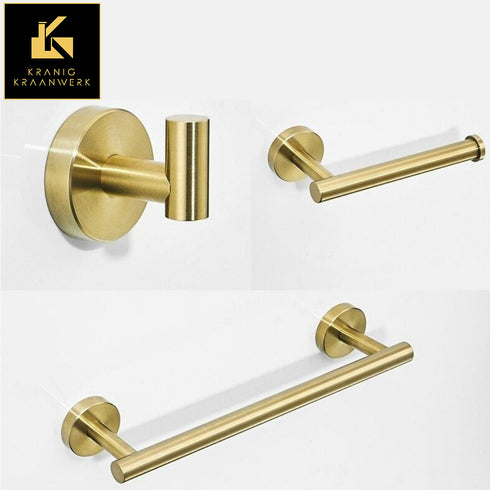 Inrichting | Design badkamer | Hangend set in gematteerd goud