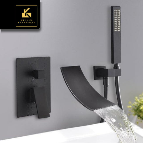 Ligbadkraan met handdouche| Badkamerkraan | Spa | Mat Zwart