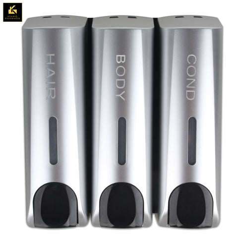 Douche zeep dispenser | Muurbevestiging | Diverse zeepsoorten | Met teksten als in een hotel