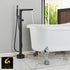 Staande badkraan | Sierlijke badkamer | Nico | Zwart | Chroom | Geborsteld staal RVS