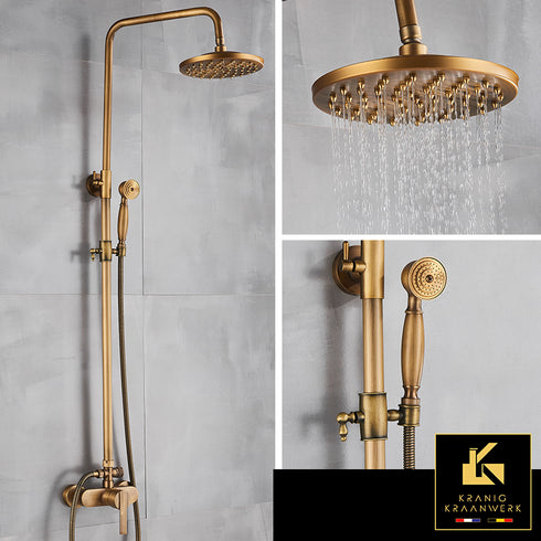 Douchekraan Landelijk stijl én industrieel | opbouw doucheset | Ursula | Oud Goud
