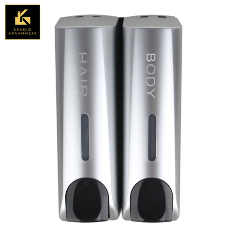 Douche zeep dispenser | Muurbevestiging | Diverse zeepsoorten | Met teksten als in een hotel