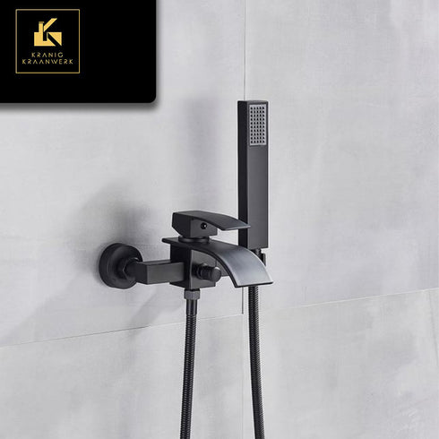 Design | Ligbadkraan met handdouche | Op de wand montage | Intact | Mat Zwart