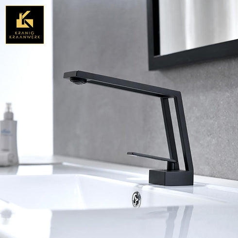 Design badkamer wastafelkraan | Warm + koud water | Parallel aan iets anders | Minimalisme