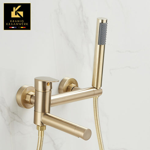 Ligbadkraan met handdouche | Op de wand montage | Jurijaan