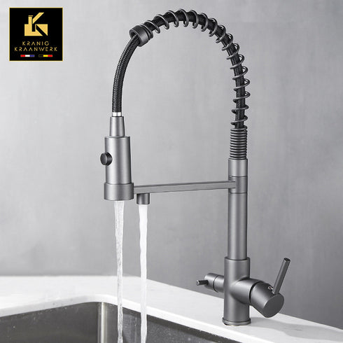 Hoge spoelkraan | 3 weg kraan | Horeca kraan | Spoelkeuken stijl | Multi Mari