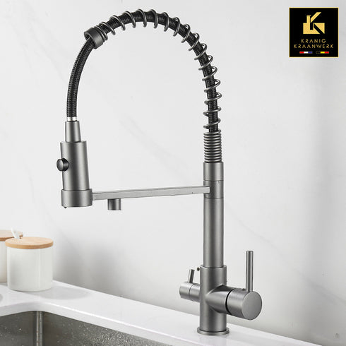 Hoge spoelkraan | 3 weg kraan | Horeca kraan | Spoelkeuken stijl | Multi Mari