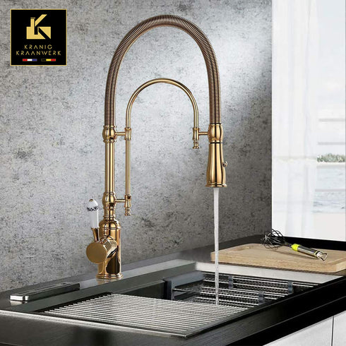 Landelijke stijl hoge spoelkraan | Horeca kraan | Spoelkeuken stijl | Henriette