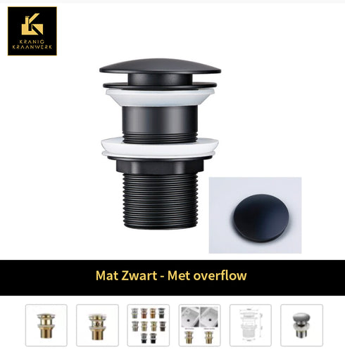 Sifon - Installatiebenodigdheden | Rond gevormde afvoerplugs | Kort model | Luxe afwerking