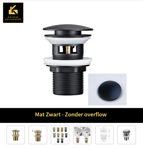 Sifon - Installatiebenodigdheden | Rond gevormde afvoerplugs | Kort model | Luxe afwerking