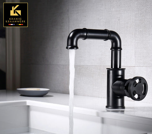 Fontein en wastafelkraan | Industrieel en Landelijk | Toske | Zwart