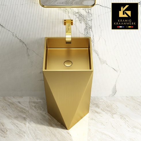 Waszuil | Staande wasbak | Vrijstaande fontein | Gehoekt en Konisch | Warenda