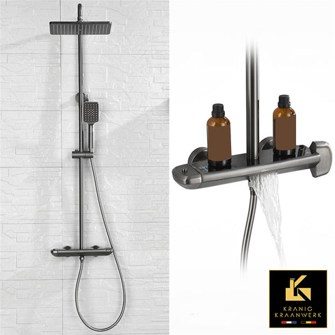 Exclusieve Douchekraan | opbouw doucheset | Baanbrekend ontwerp | Evelynn | Gunmetal Grijs