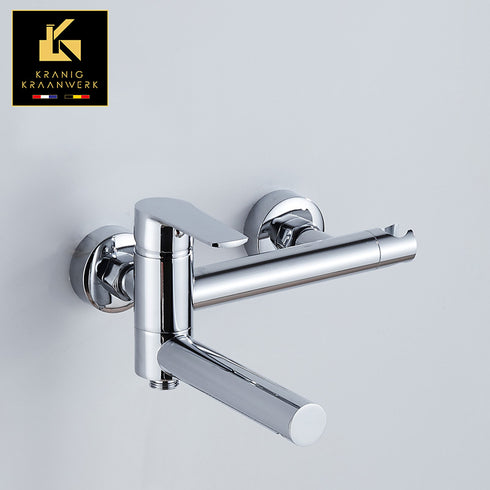 Ligbadkraan met handdouche | Op de wand montage | Jurijaan