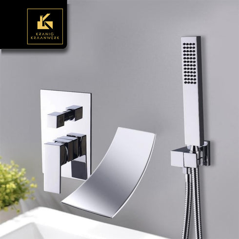 Ligbadkraan met handdouche| Badkamer kraan | Spa | Chroom