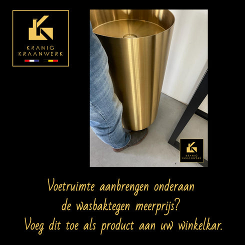 Waszuil | Staande wasbak | Vrijstaande fontein met kraanbasis | Goud, Gunmetal, Zwart of Rose Gold