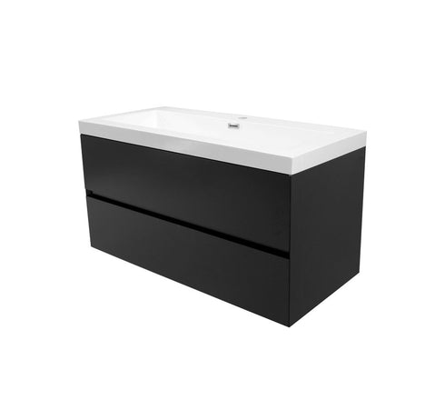 Badkamermeubel mat zwart 100 x 60 WoonTill solid resin