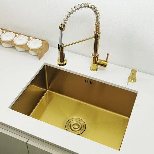 Keuken Wasbak | Goud RVS | Hoogwaardige afwerking compleet met afvoer