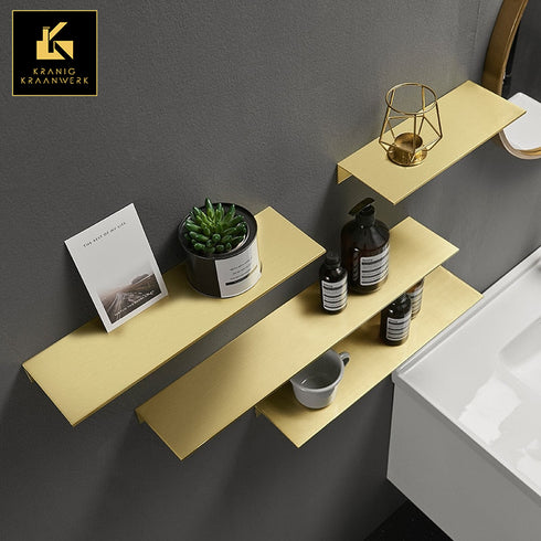 Design Opbergschap I Badkamerplank I Avenda | Goudkleurig