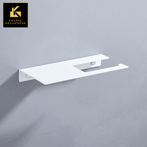 | Inrichting | Design badkamer | Toiletrol houder met telefoon vlak | Skinny met vlak | Wit