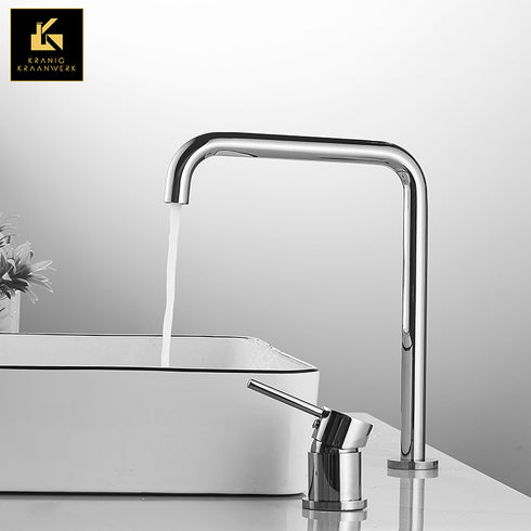 Badkamer wastafel en badmengkraan | Tafel montage | Noël | Koperen hoek