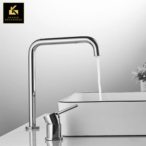 Badkamer wastafel en badmengkraan | Tafel montage | Noël | Koperen hoek