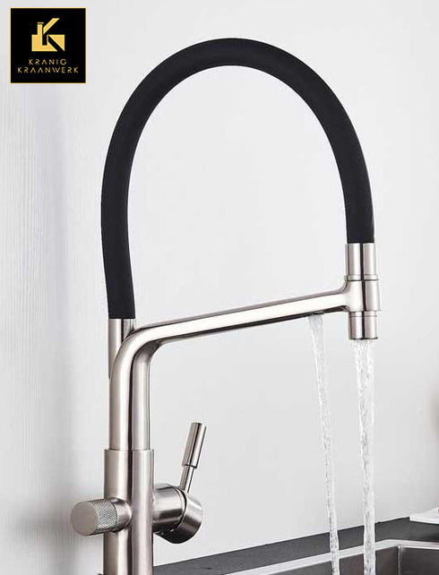 Flexibele 3-weg keukenkraan voor regenwater of gefilterd drinkwater | The Overheaded