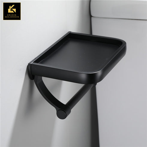 Design badkamer | Toiletrol houder met telefoon vlak | Overal randen