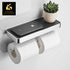 Inrichting | Design badkamer | Toiletrol houder met telefoon vlak | Dubbele rolhouder met inleg vlak