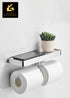 Inrichting | Design badkamer | Toiletrol houder met telefoon vlak | Dubbele rolhouder met inleg vlak