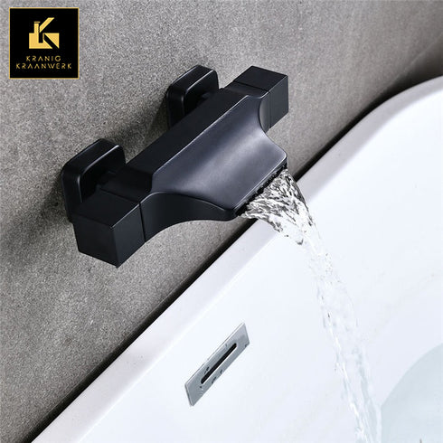 Ligbad mengkraan | Wand montage | De monding | Badkraan Wit