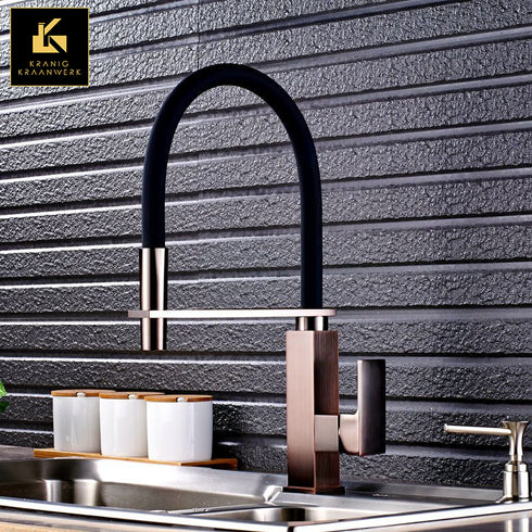 Uitzonderlijke Keukenkraan | Bijzonder Design | Hoxer | Mat Rose Gold