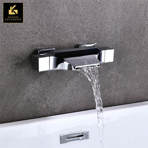 Ligbad mengkraan | Wand montage | De monding | Badkraan Wit