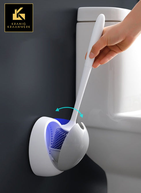 Inrichting | Design badkamer | Reukloze Toiletborstel van silicone | Hangend in schelp