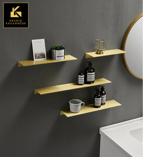 Design Opbergschap I Badkamerplank I Avenda | Goudkleurig