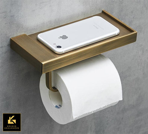 Design Toiletrol houder met telefoon vlak | Nooit tevoren..