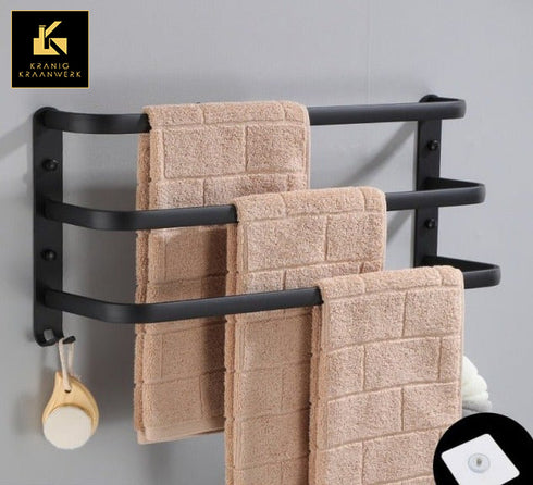 Groot handdoeken rek | Lekker praktisch | Ruim en groot | Zwart