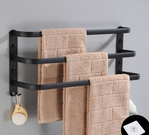Groot handdoeken rek | Lekker praktisch | Ruim en groot | Zwart